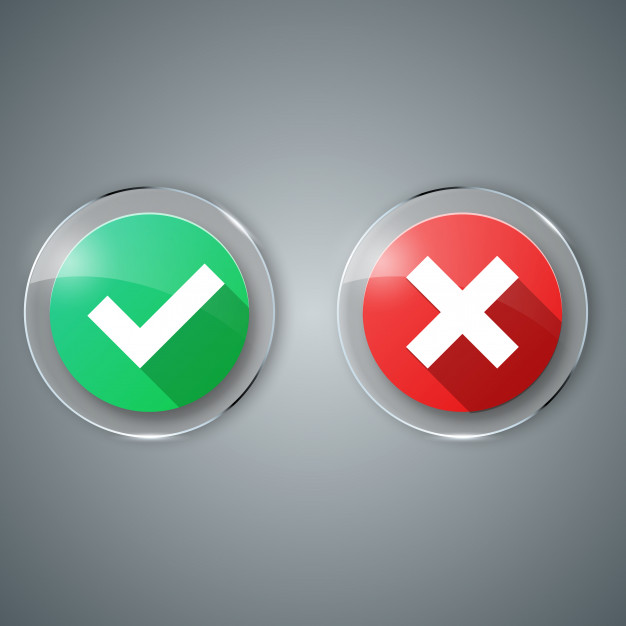 626x626 Ok, Yes, No Glass Icon Vector Premium Download