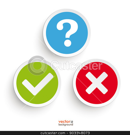 450x464 Question Yes No Round Icons Stock Vector