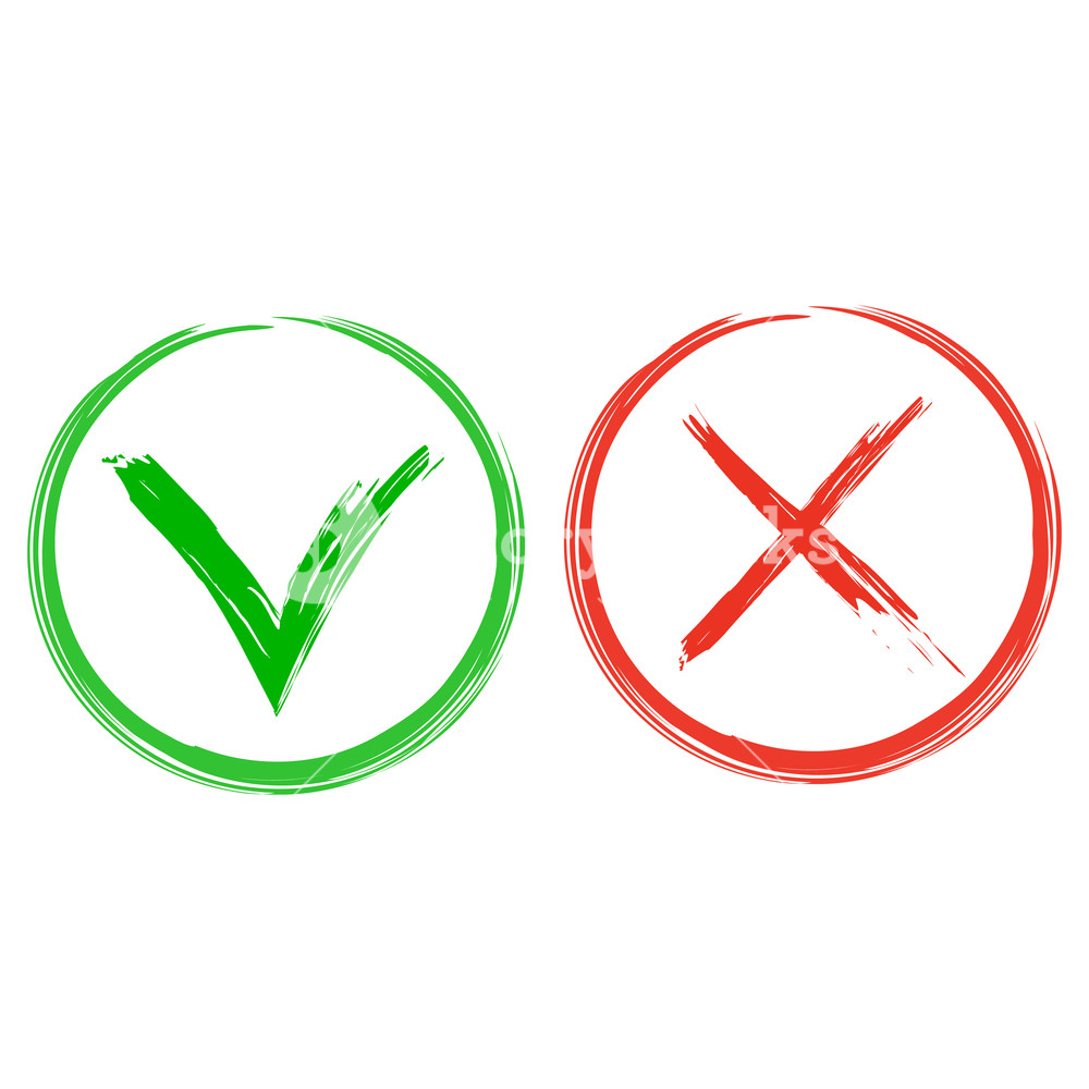 1000x1000 Yes, No Brush Draw Icon Royalty Free Stock Image