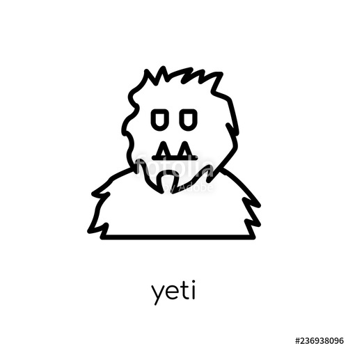 500x500 Yeti Icon Trendy Modern Flat Linear Vector Yeti Icon On White