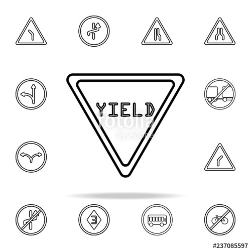 500x500 Sign Yield Icon Road Sign Icons Universal Set For Web And Mobile