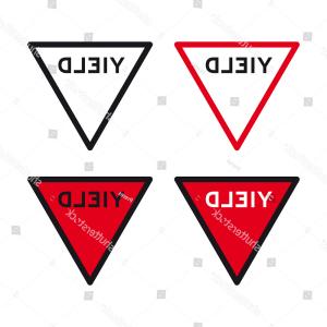 300x300 Yield Triangle Signs Icon Vector Filled Flat Sign Solid Pictogram