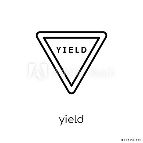 500x500 Yield Sign Icon Trendy Modern Flat Linear Vector Yield Sign Icon