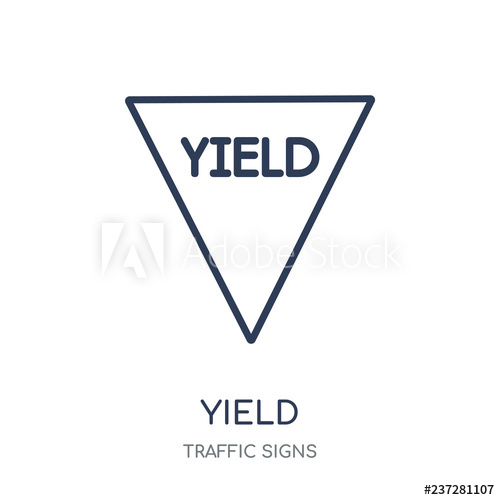 500x500 Yield Sign Icon Yield Sign Linear Symbol Design From Traffic