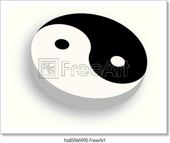 560x470 Free Art Print Of Yin Yang Symbol Icon In Black And White