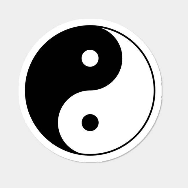 650x650 Yin Yang Symbol Sticker
