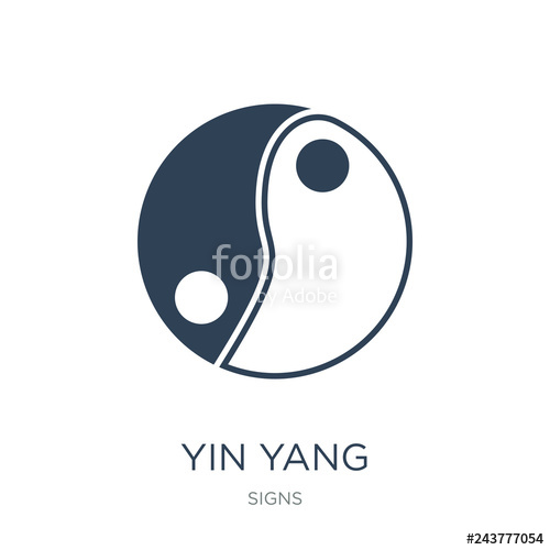 500x500 Yin Yang Icon Vector On White Background, Yin Yang Trendy Filled