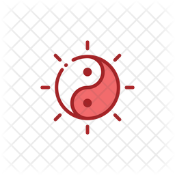 256x256 Yin Yang Icon Of Colored Outline Style