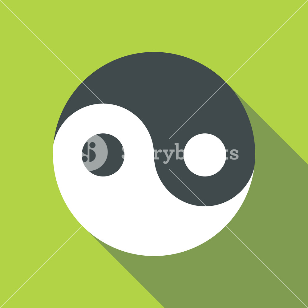 1000x1000 Ying Yang Icon Flat Illustration Of Ying Yang Icon For Web