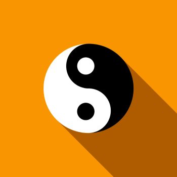 350x350 You Searched For Ying Yang Icon In Flat Style On A Yellow