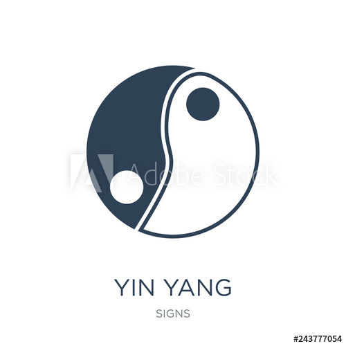 500x500 Yin Yang Icon Vector On White Background, Yin Yang Trendy Filled