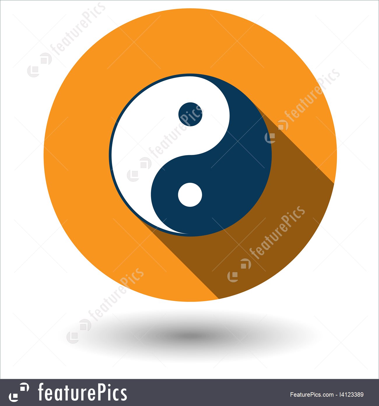 1300x1392 Illustration Of Ying Yang Icon In Flat Style