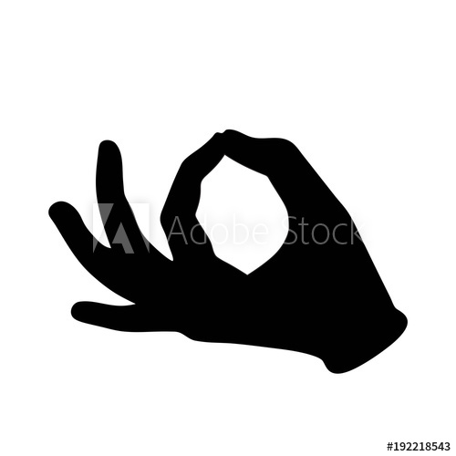 500x500 Hand Black Symbol Mudra Jnana Mantra Buddhism Hinduism Yoga Icon