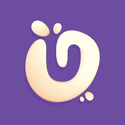 416x416 Letter U Icon In Milk, Yogurt Or Cream Premium Clipart