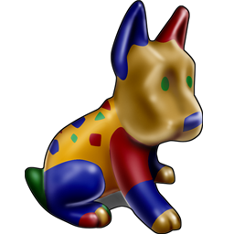 256x256 Colorful Yorkie Figurine Icon, Png Clipart Image
