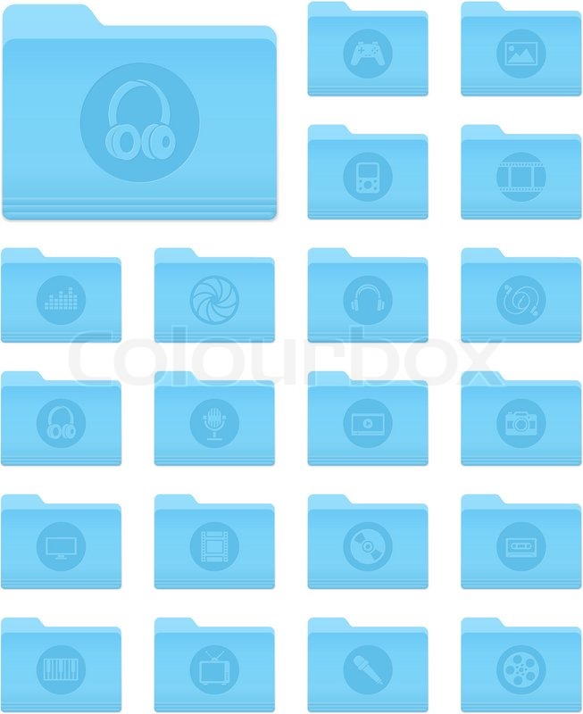 653x800 Set Of Folders Icons In Os X Stock Vector Colourbox