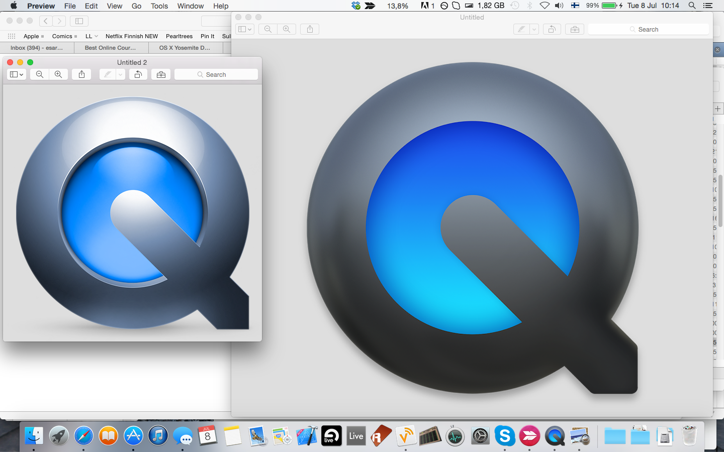 1440x900 Quicktime Player Os X Mavericks Os X Yosemite Icon Comparison