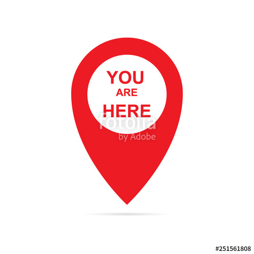 500x500 You Are Here Pointer Icon Stock Image And Royalty Free Vector