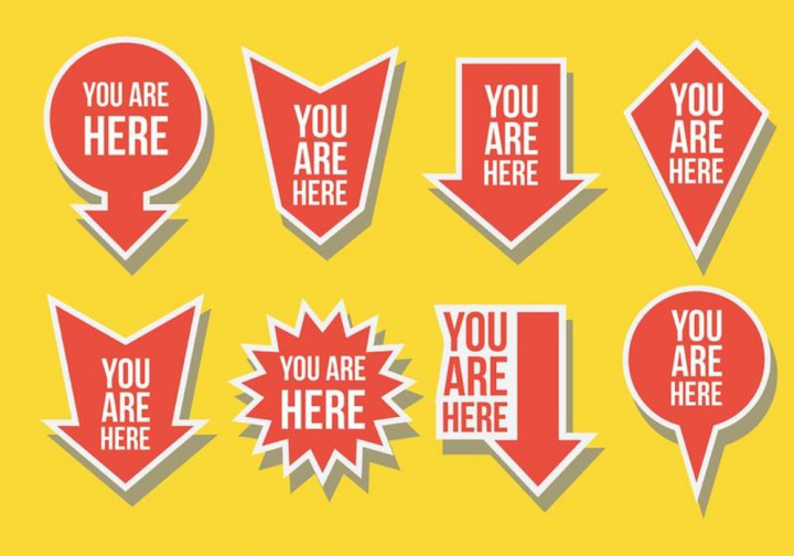 720x504 Free You Are Here Icons Vector