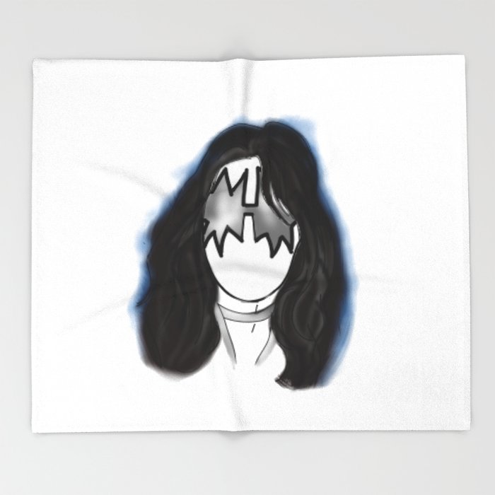 700x700 Kiss Ace Rock Icon Silhouette Throw Blanket