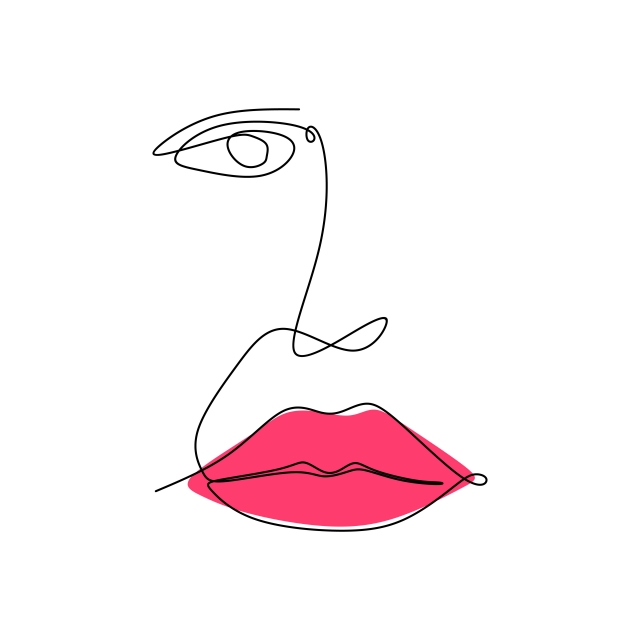 640x640 Continuous Line Drawings Of Beautiful Model Faces, Young, Icon