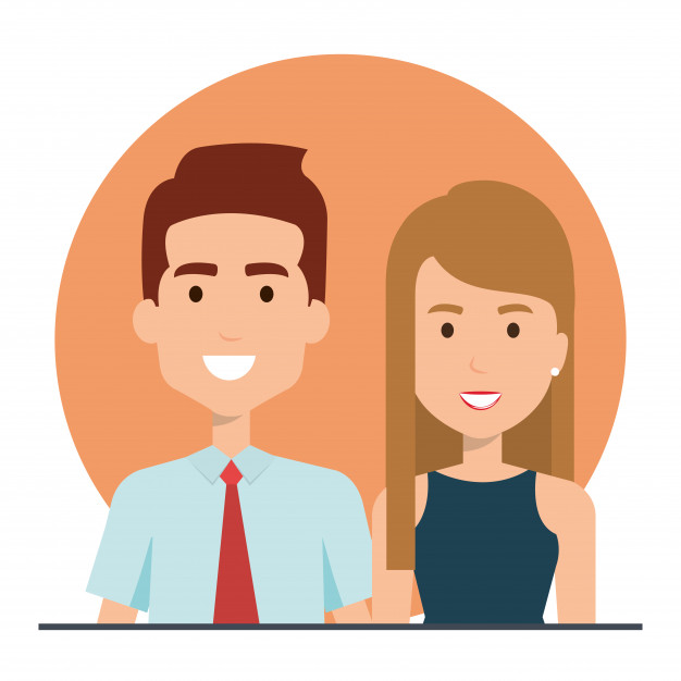 626x626 Young People Couple Icon Vector Premium Download