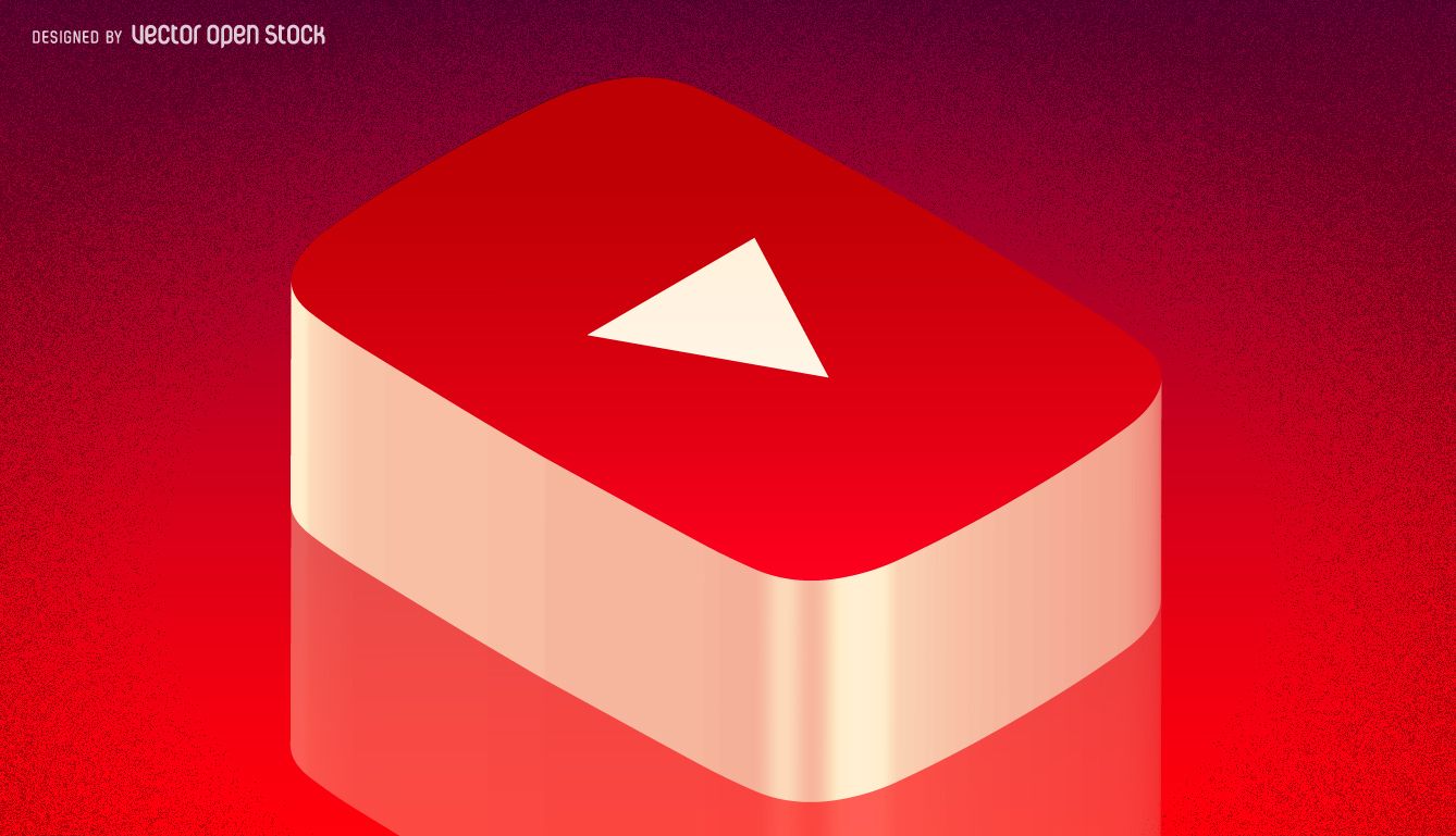 1338x769 Isometric Youtube Social Media Icon For A Blog Header Or News