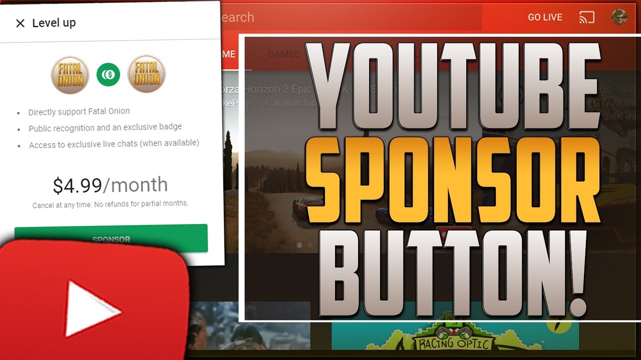 1280x720 How To Get The Youtube Sponsor Button! Gaming