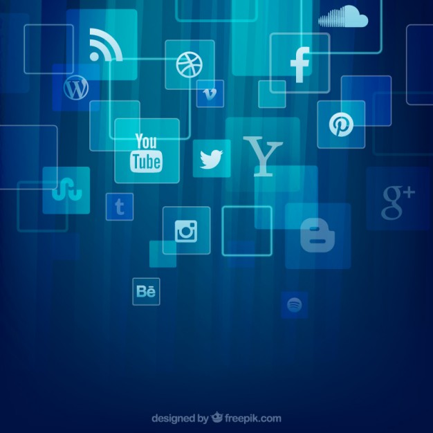626x626 Social Media Icons Background Vector Free Download