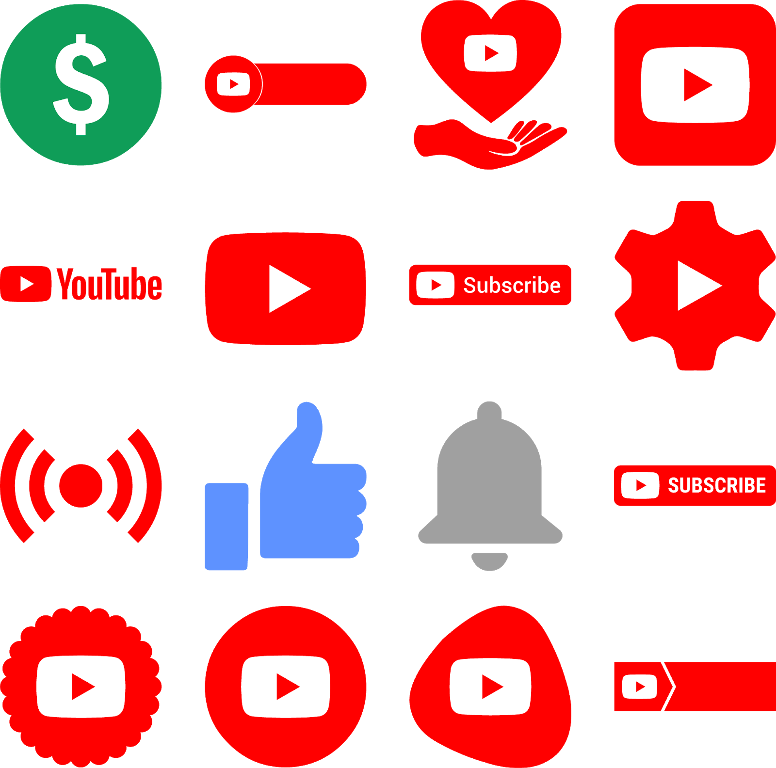 1600x1584 Download Icons Logos Youtube Vector Color