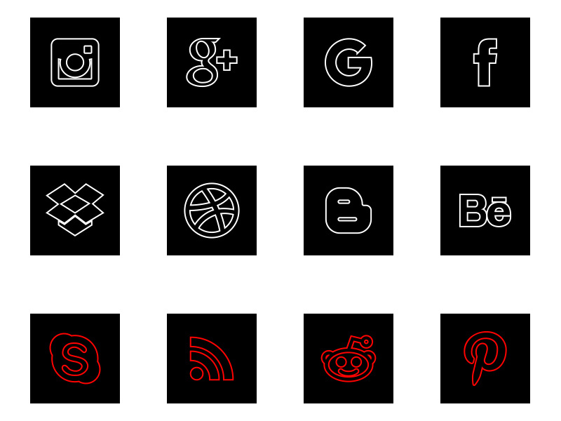 800x600 Free Social Media Outline Square Color Icons