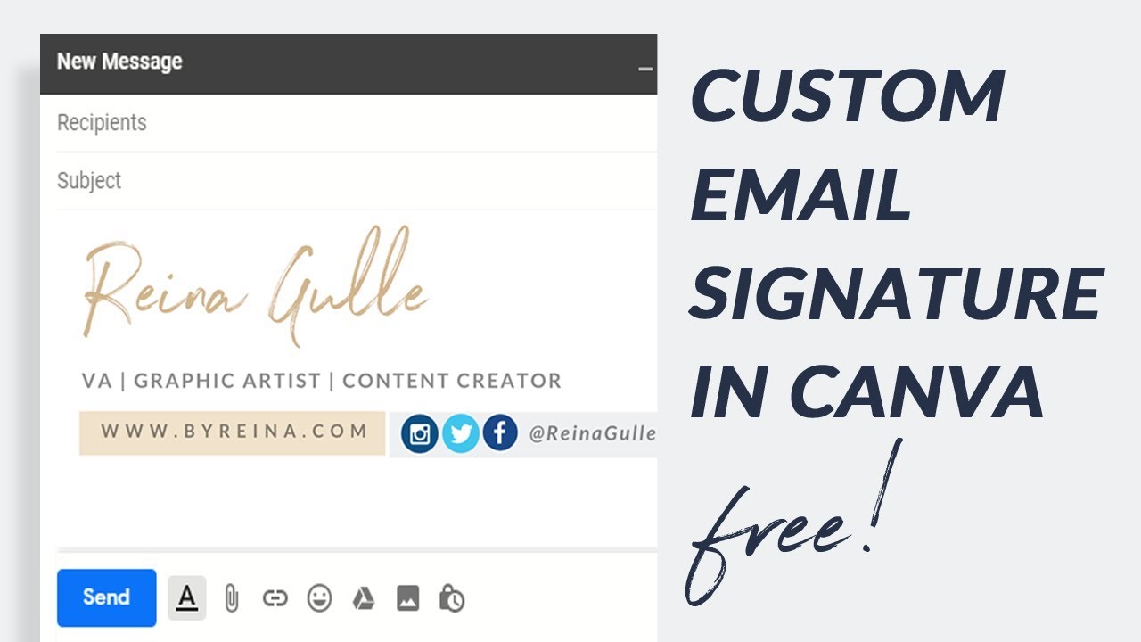 1280x720 How To Create Email Signature In Canva For Free Gmail Signature