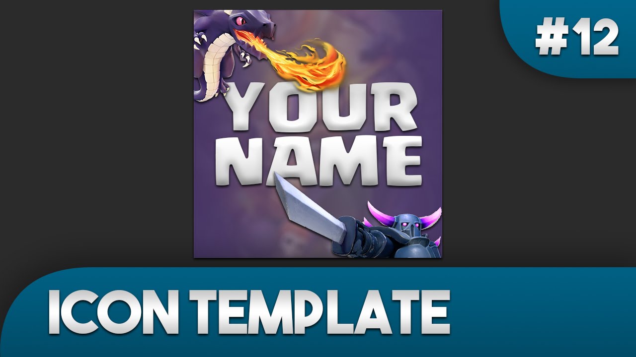 1280x720 Clash Of Clans Youtube Icon Template