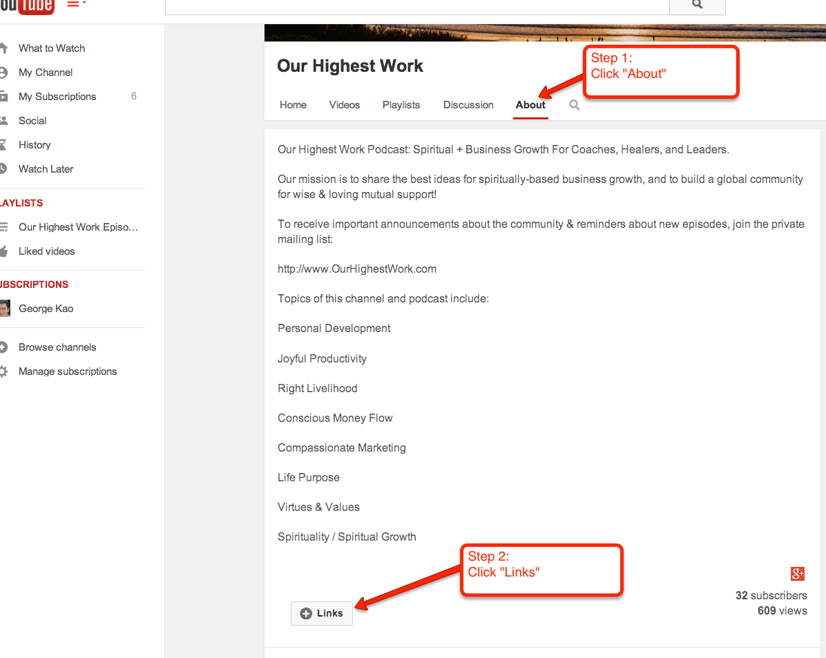 1196x953 Youtube Channel How To Add A To Top Banner