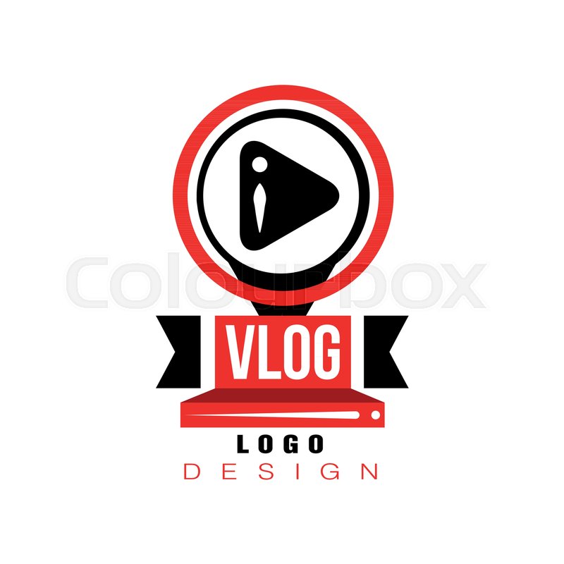 800x800 Trendy Logo With Play Button In Stock Vector Colourbox