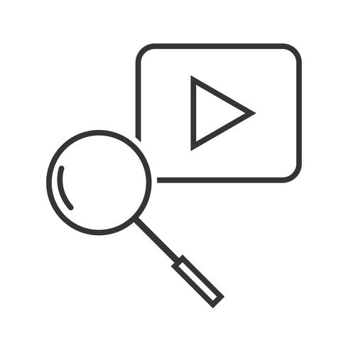 490x490 Youtube Search Line Black Icon Vector