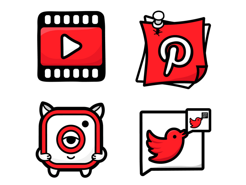 800x600 Styled Social Icons