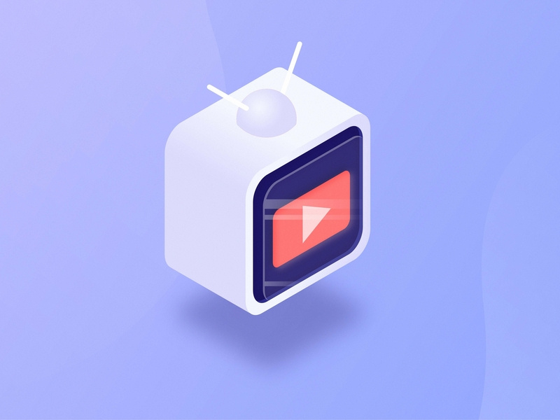 800x600 Youtube Tv Isometric Illustration