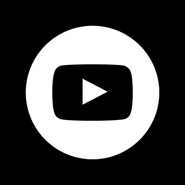 640x640 Youtube White Icon, Black And White, Play Icon, Media Png