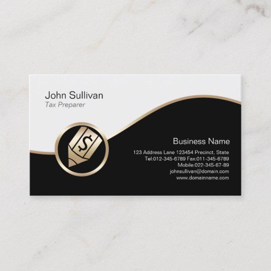 540x540 Gold Pen Dollar Icon Tax Preparer Business Card Zazzle Com Cards