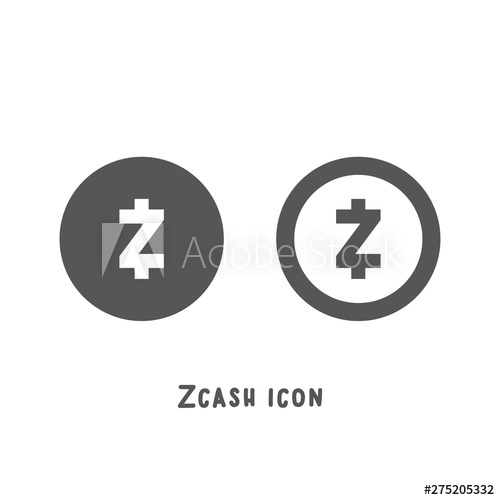 500x500 Zcash Cryptocurrency Icon Simple Flat Style Vector Illustration
