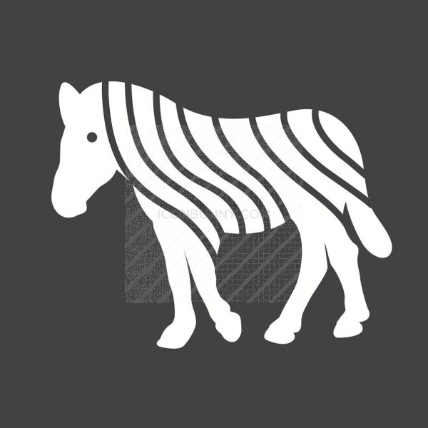 600x600 Zebra Glyph Inverted Icon