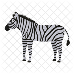 256x256 Zebra Icon Of Flat Style