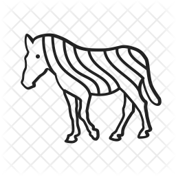 256x256 Zebra Icon Of Line Style