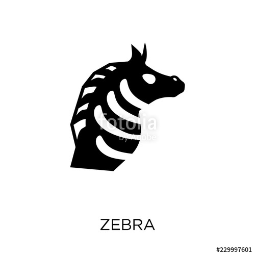 500x500 Zebra Icon Zebra Symbol Design From Animals Collection Stock