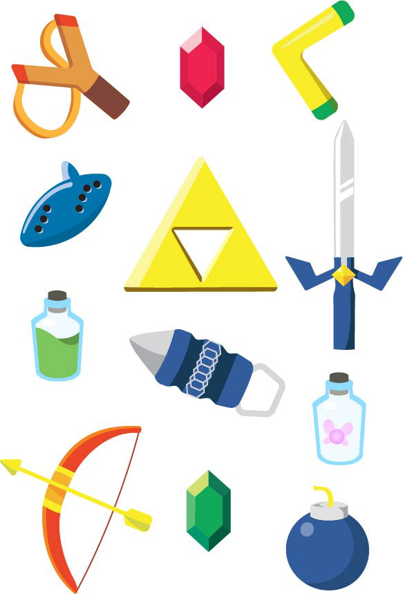 583x859 The Legend Of Building Zelda Icons On Behance