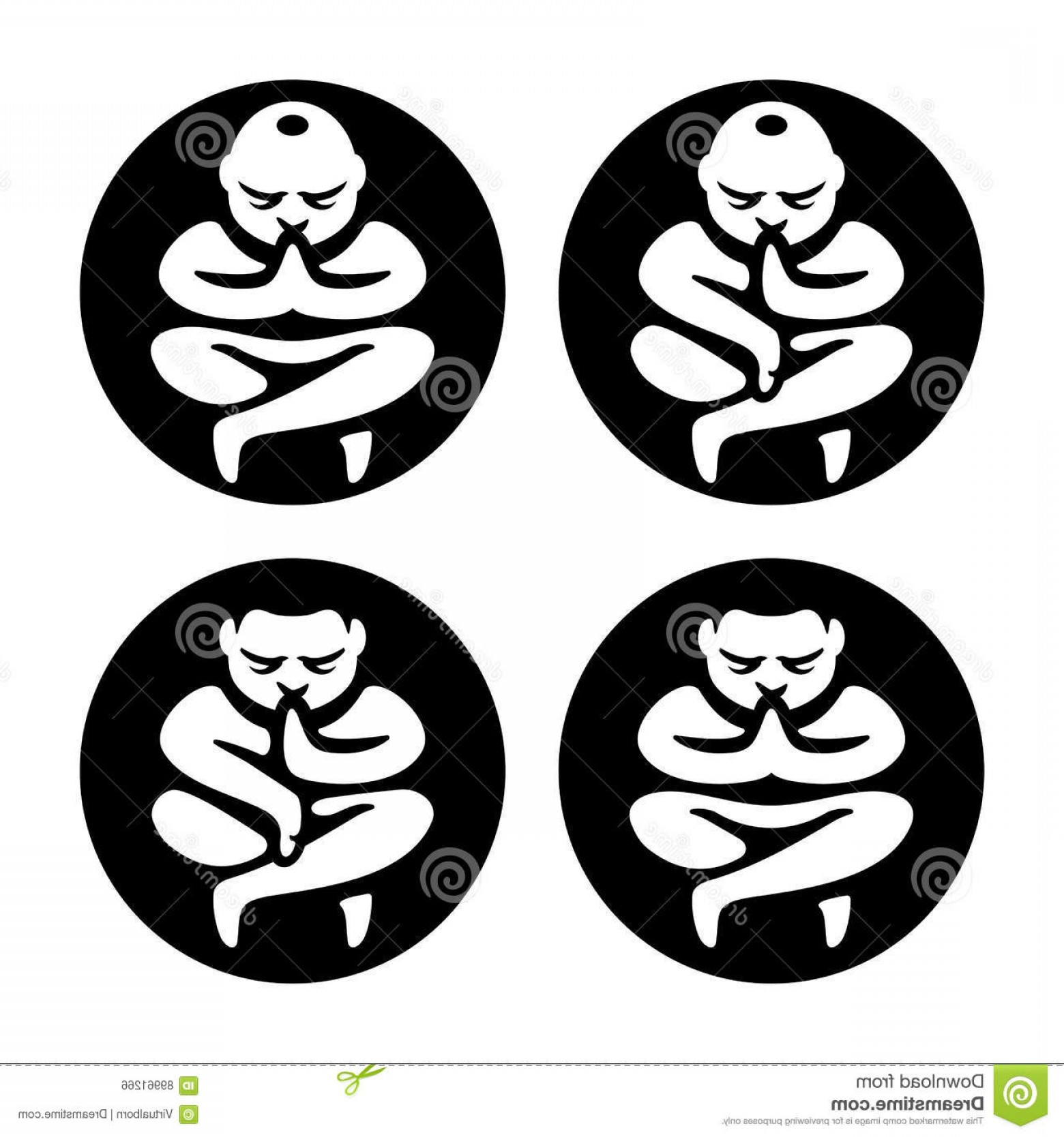 1560x1668 Stock Illustration Yoga Zen Meditation Icon Set Symbol Vector