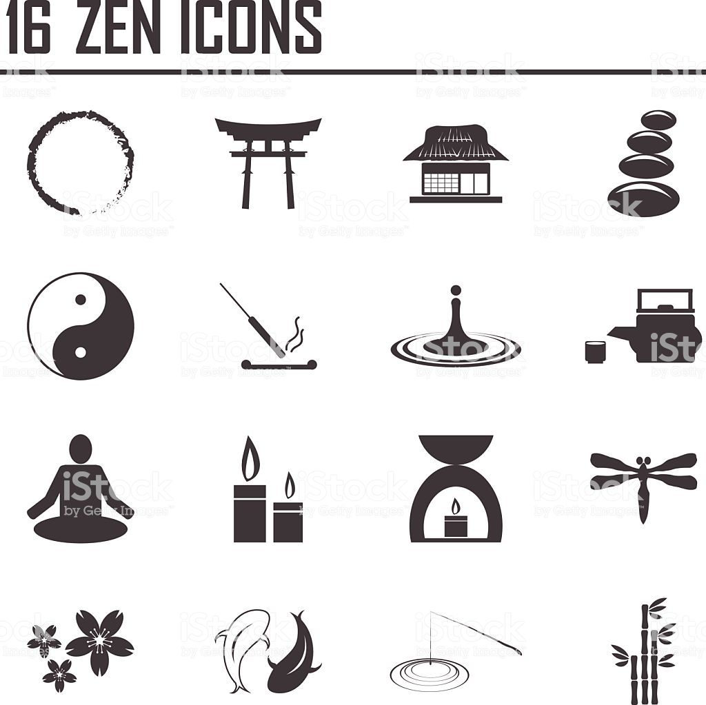 1024x1023 Buddhism, Zen Philosophy Icon Set Vector Illustration Tattoos