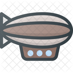 256x256 Zeppeln Of Colored Outline Style