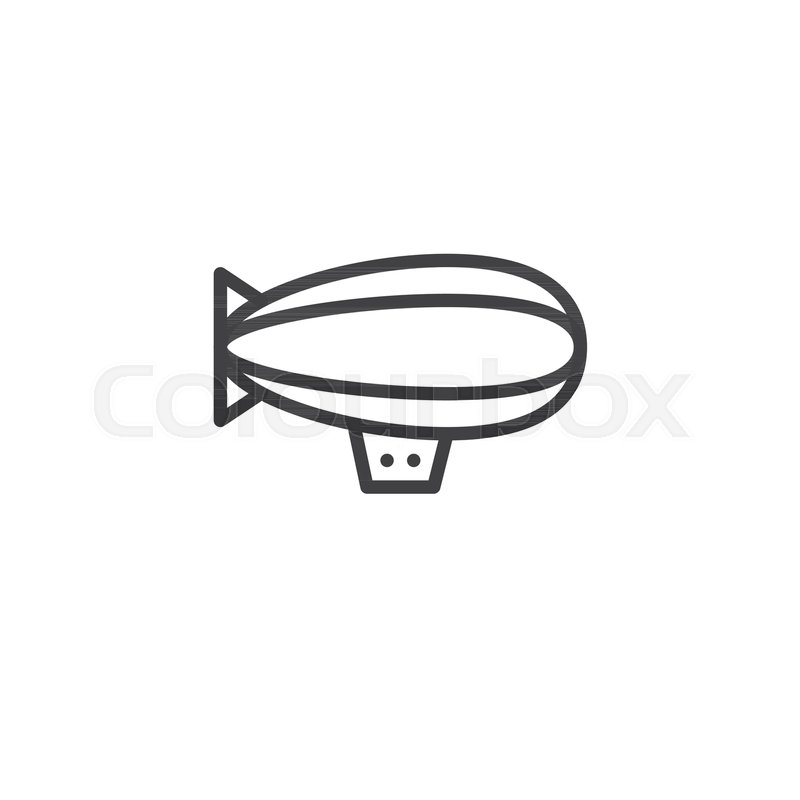 800x800 Airship Zeppelin Line Icon, Outline Stock Vector Colourbox